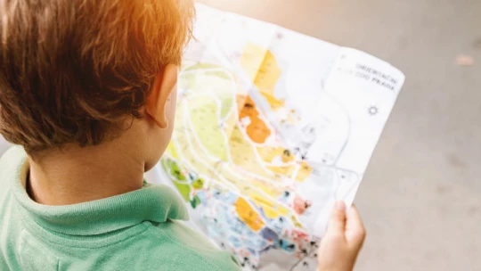 Niño concentrado en actividad de aprendizaje